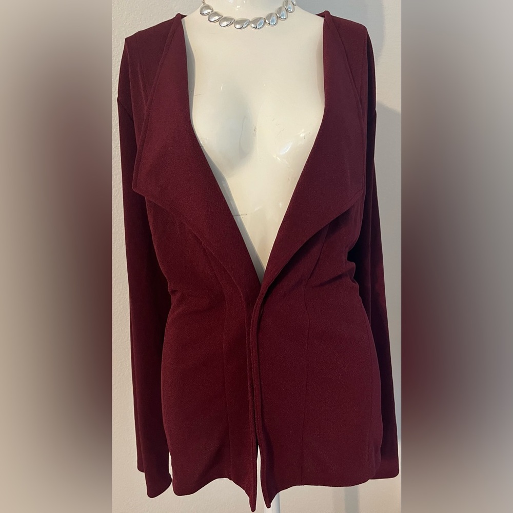 Nice Lt. weight Polyester/spandex sweater. Burg/wine.  Sz 2 Easywear by Chico’s